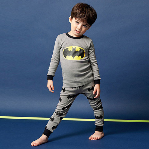 Children's Plain Color Set of Underwear and Pajamas for Spring and Autumn, Cotton, Unisex, Fall Sweaters and Pajama Sets, Wholesale