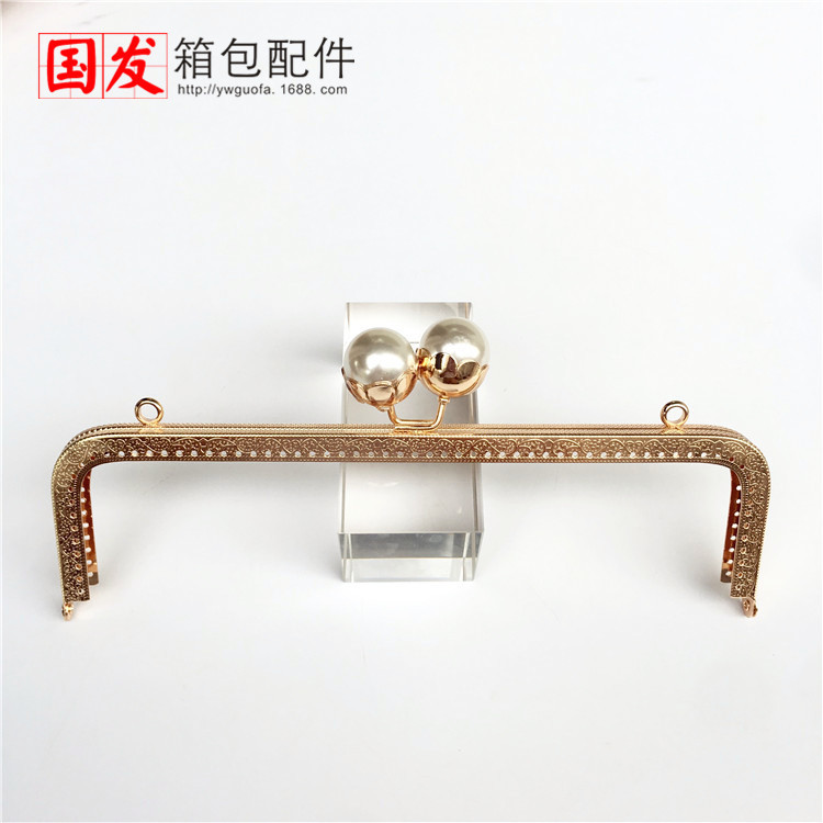 Sin stock: 25cm cuadrado relieve de loto cabeza de perla oro ligero cabeza de perla grande 0566 - QJ