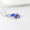 Organic pendant, blue accessory, crystal, chain for key bag  for St. Valentine's Day for friend, European style