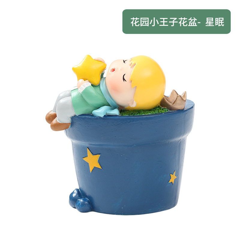 Chậu cây mọng nước hoàng tử bé hoạt hình, chậu mini để bàn, trang trí tiểu cảnh sân vườn (RG-77)