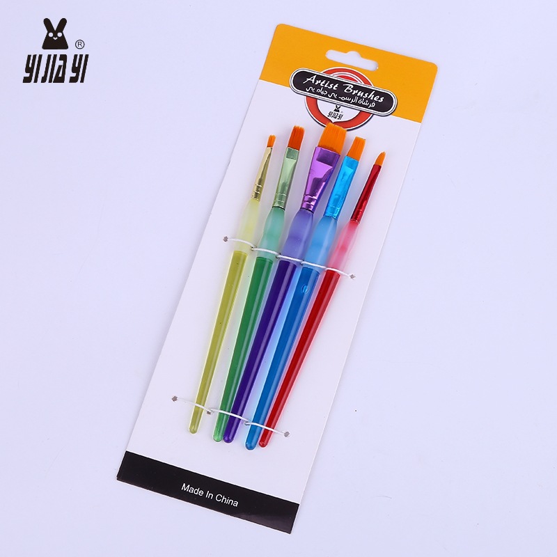 플랫 헤드 캔디 컬러 브러쉬 5개