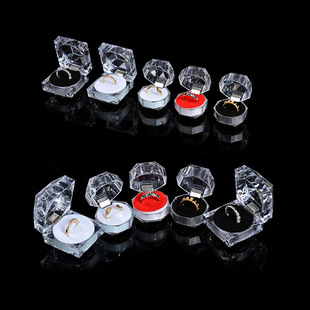 Small transparent ring box hinge jewelry ornaments bright ya display rack manufacturers supply AliExpress ring display rack
