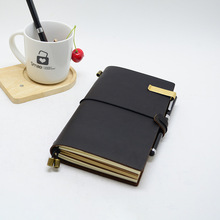 跨境货源 牛皮手账本 真皮记事本 复古牛皮笔记本 疯马皮皮本