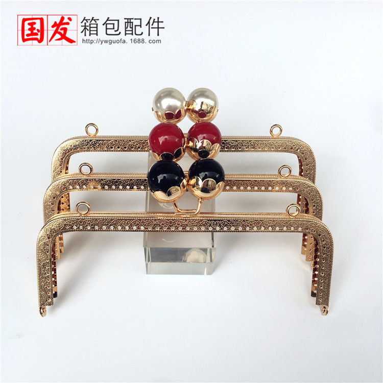 No en stock: 20,5 cm cuadrado relieve de loto cabeza de perla oro ligero cabeza de perla 0557 - QJ