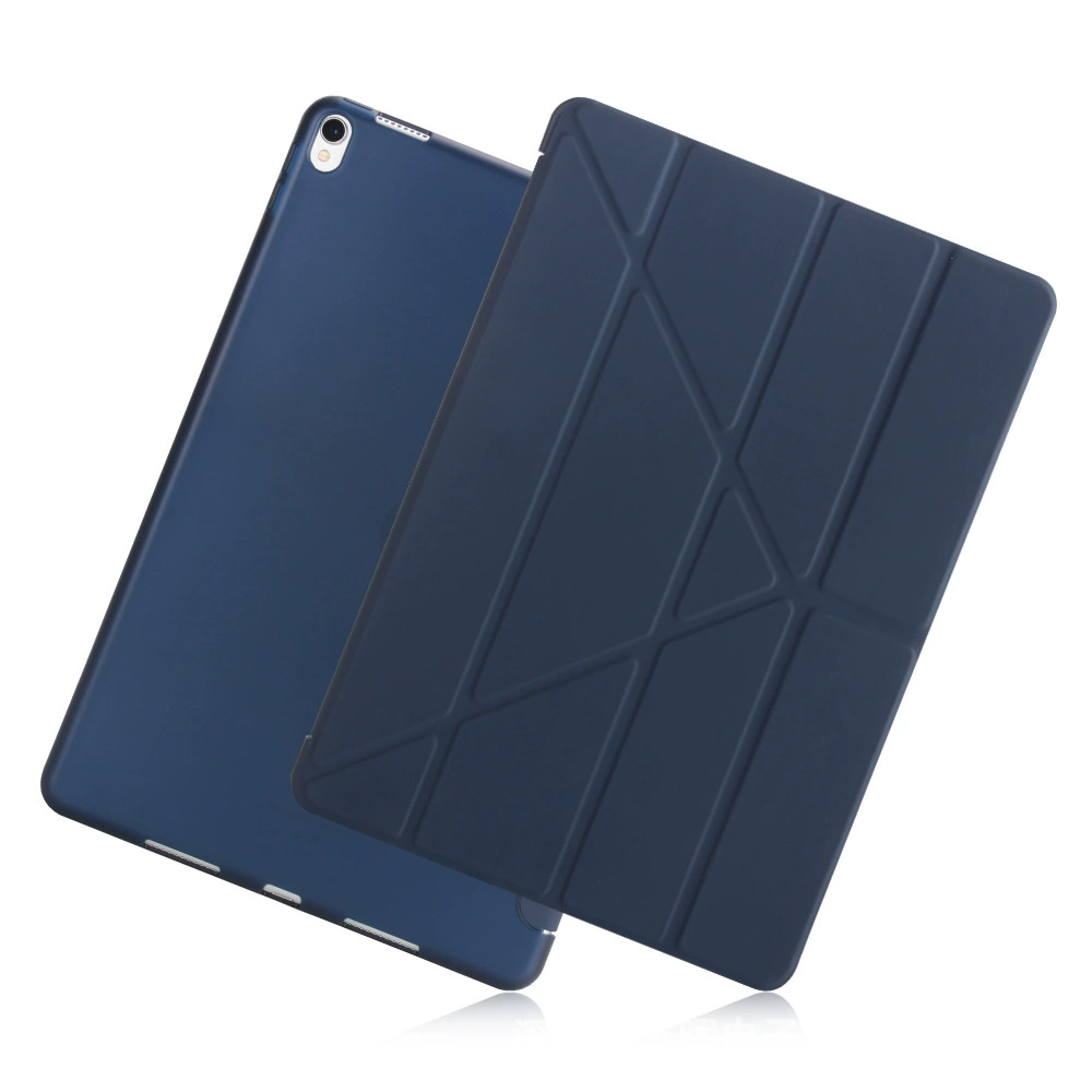 Чехол для планшета (Apple) iPad Pro 10.5 — мягкий TPU корпус, кожаный крышка, встроенная подставка, защита от падения