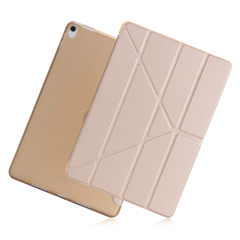 Чехол для планшета (Apple) iPad Pro 10.5 — мягкий TPU корпус, кожаный крышка, встроенная подставка, защита от падения