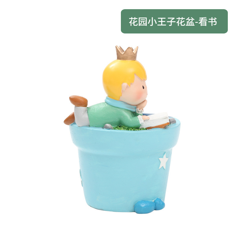Chậu cây mọng nước hoàng tử bé hoạt hình, chậu mini để bàn, trang trí tiểu cảnh sân vườn (RG-77)