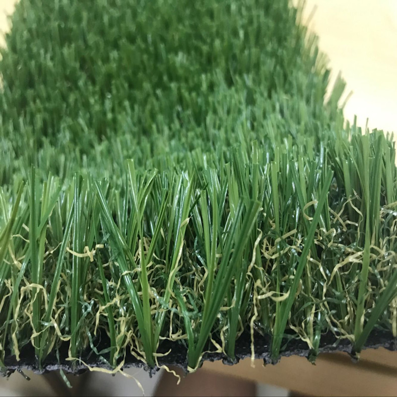 厂家供应产品 新款35mm景观四色草 S型人造草坪直曲混织人工假草