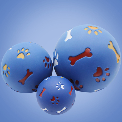 Pet toys milky rubber rotating food leaking ball pet dog grinding teeth chewing switch toys 3 specifications 6
