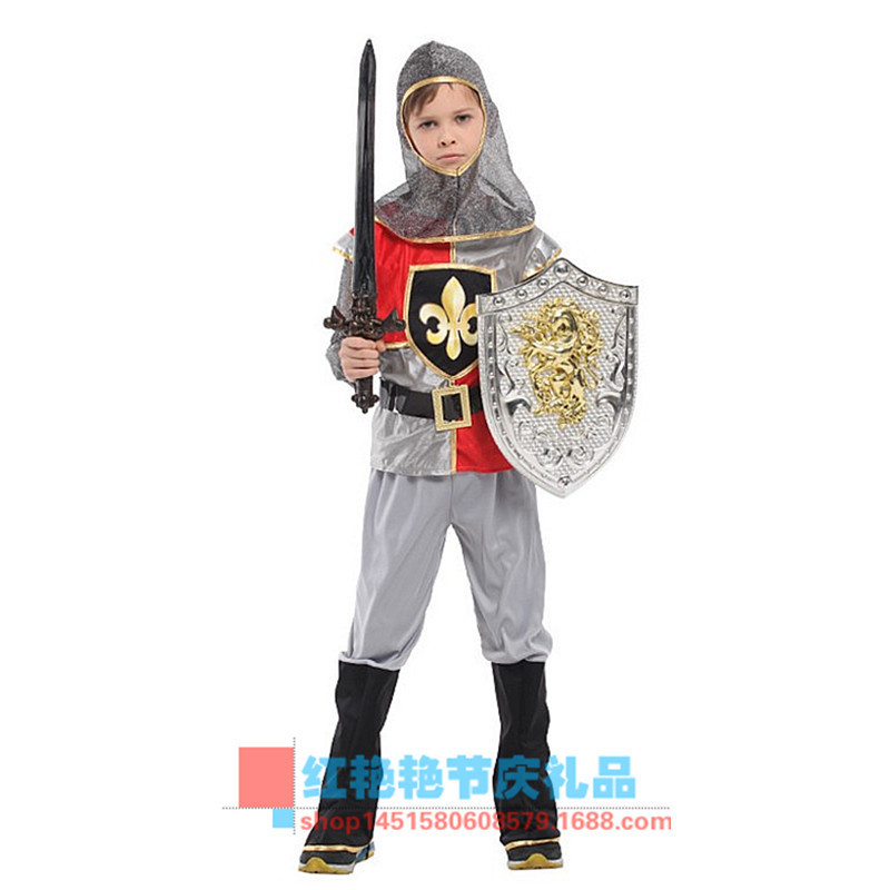Halloween cos children's ancient Roman warrior costume Children's Day Roman Knight Royal little warrior costume