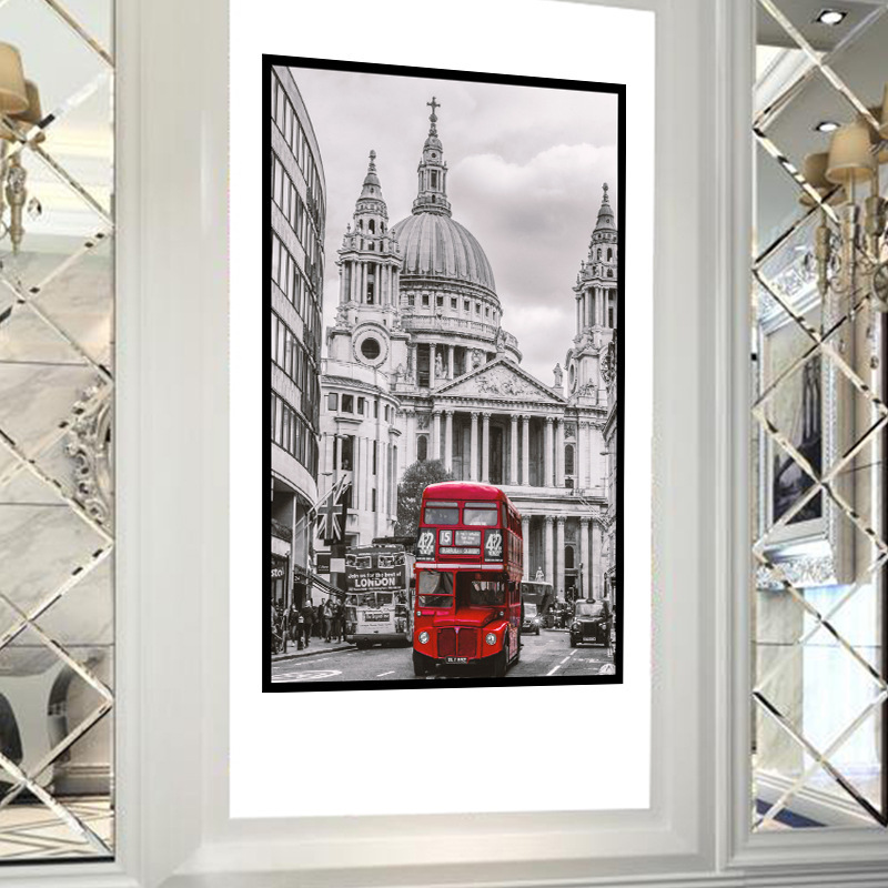 3D porch bedroom city bus toilet bathroom corridor decorative wall stickers removable PVC stickers YF1015