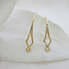 DIY earrings accessories Material Copper -plated gold -plated gold -plated golden light surface diamond -shaped ear hook clamp semi -finished metal ear