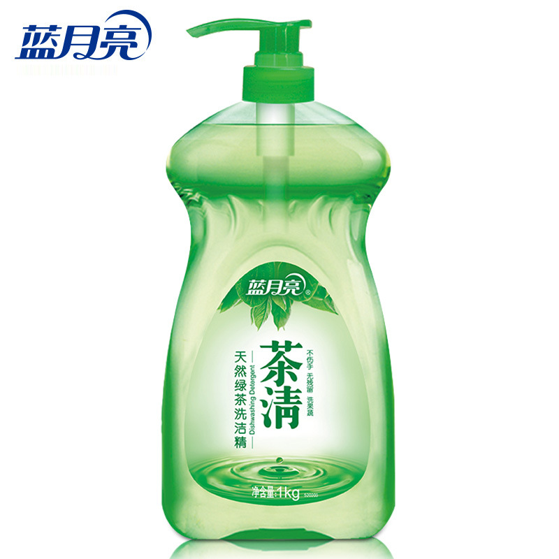 Blue Moon Tea Clear 1kg Bottle Dish Soap, Vegetable and Fruit Wash, Moderate Foam, Gentle on Hands, Factory Wholesale