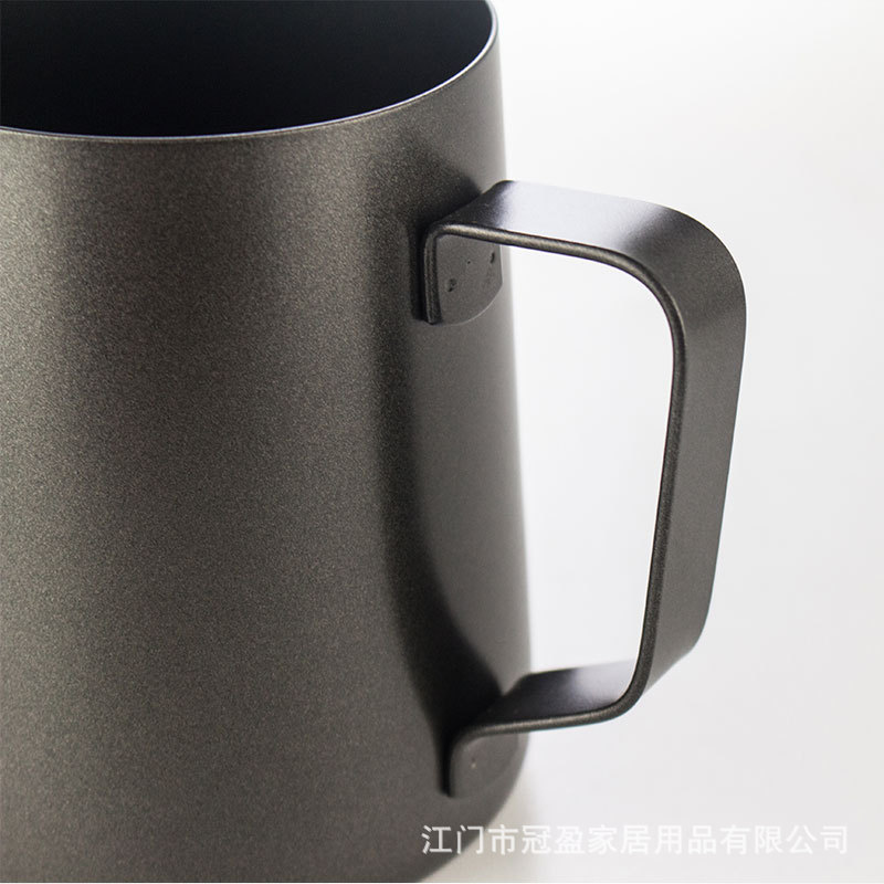 Taza de café de acero inoxidable, capuchino, desayuno, taza de leche hecha a mano, suministros de café, tanque de leche, jarra de leche transfronteriza