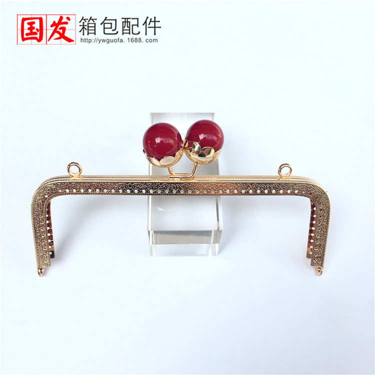 No en stock: 20,5 cm cuadrado relieve de loto cabeza de perla oro ligero cabeza de perla 0557 - QJ