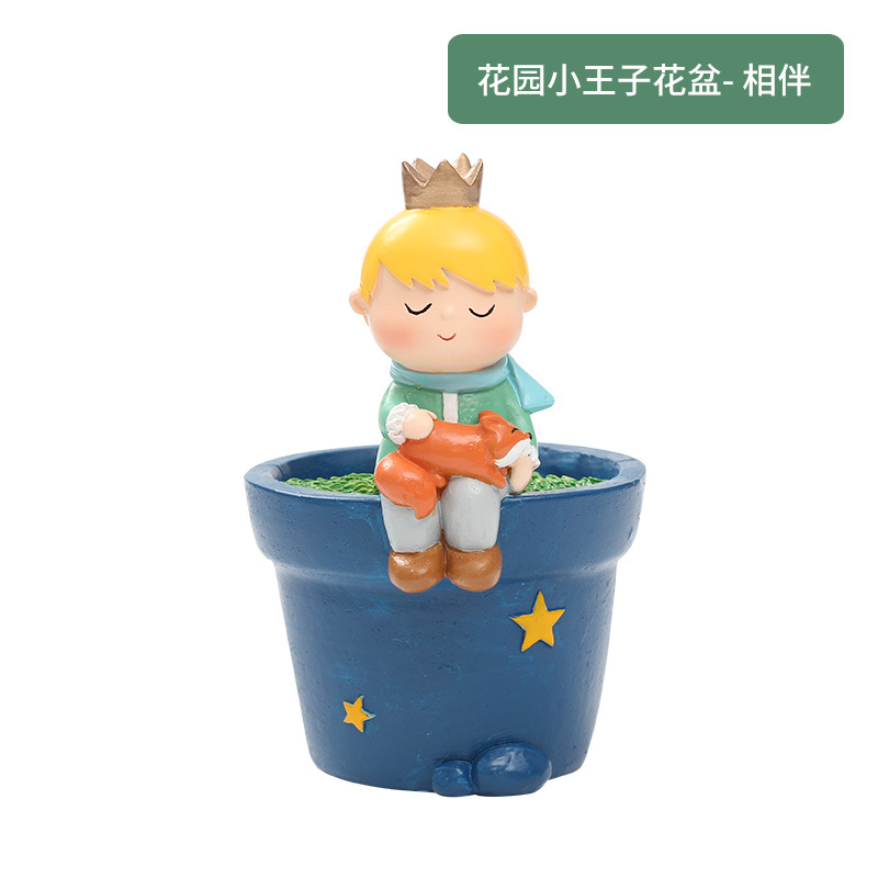 Chậu cây mọng nước hoàng tử bé hoạt hình, chậu mini để bàn, trang trí tiểu cảnh sân vườn (RG-77)