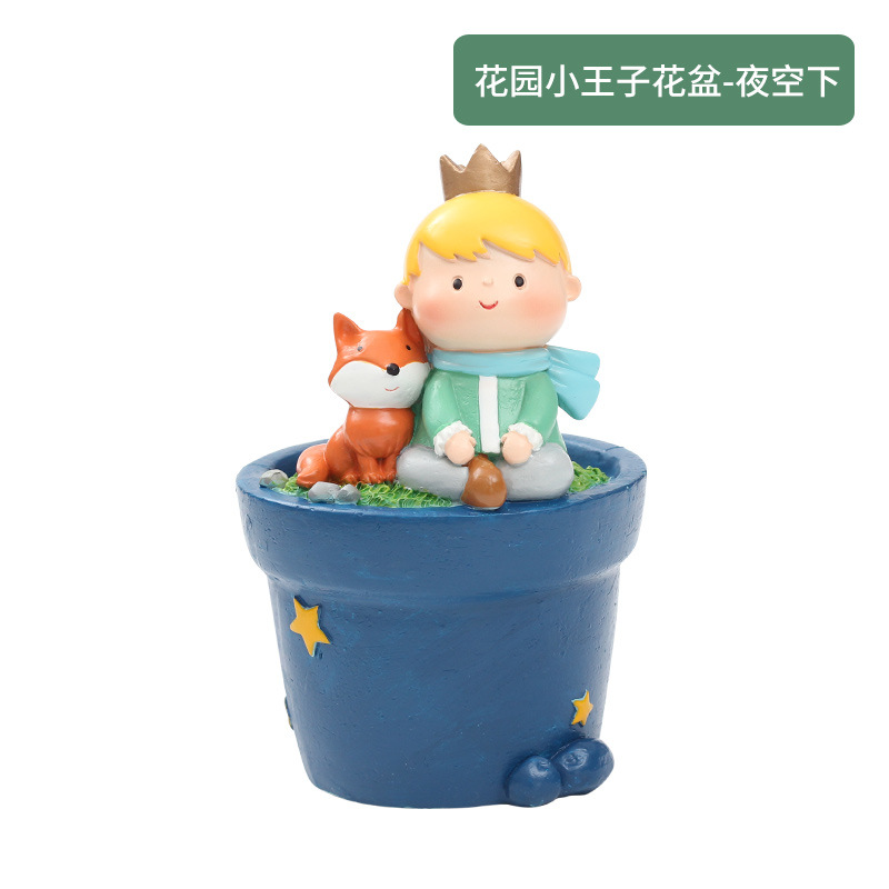 Chậu cây mọng nước hoàng tử bé hoạt hình, chậu mini để bàn, trang trí tiểu cảnh sân vườn (RG-77)