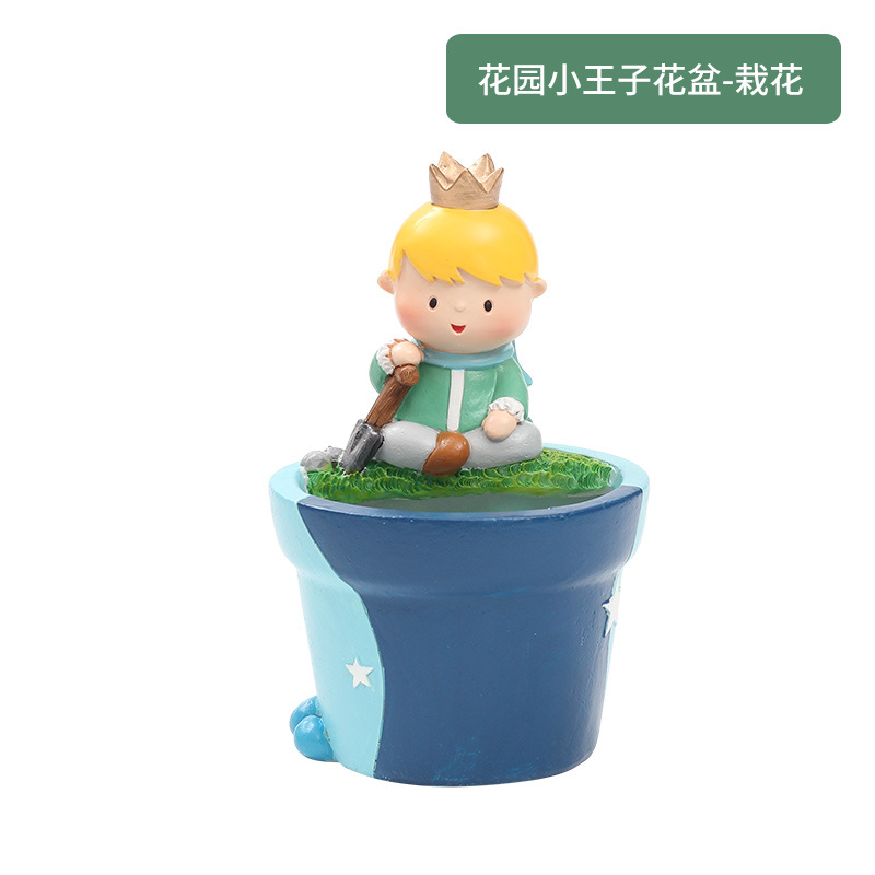 Chậu cây mọng nước hoàng tử bé hoạt hình, chậu mini để bàn, trang trí tiểu cảnh sân vườn (RG-77)
