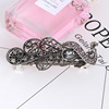 Big crystal, ponytail, metal retro hairgrip, black hairpins, simple and elegant design, wholesale