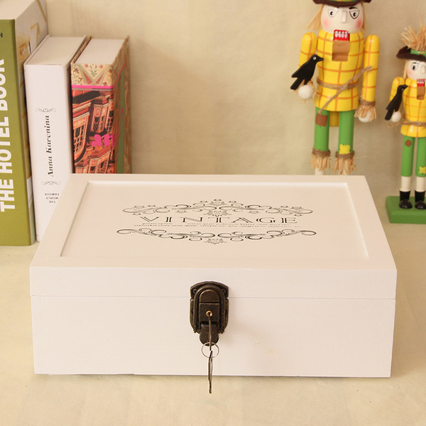 Japanese retro small table wooden box from natural wood