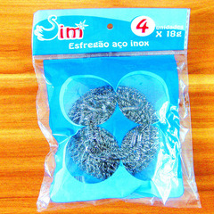 Wholesale kitchenware from the manufacturer, single-pack stainless steel wire scrubber, flat ball for brushing pots and washing dishes, cleaning ball