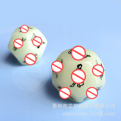 Foreign trade SM 12-sided night-luminous erotic pose dice adult couple sex toy supplies