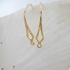 DIY earrings accessories Material Copper -plated gold -plated gold -plated golden light surface diamond -shaped ear hook clamp semi -finished metal ear