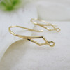 DIY earrings accessories Material Copper -plated gold -plated gold -plated golden light surface diamond -shaped ear hook clamp semi -finished metal ear