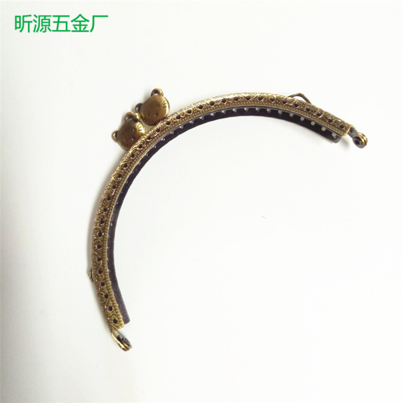供应 针孔半圆猫形头口金 手袋钱包口架 高档晚宴包包口架
