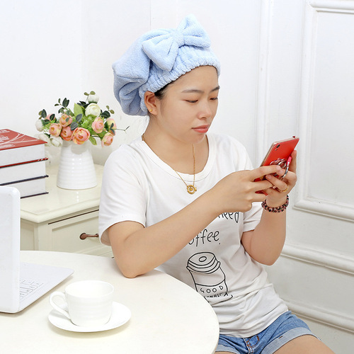 A2493 Coral velvet hair drying towel super absorbent shower cap quick drying hair cap thickened quick drying hair cap