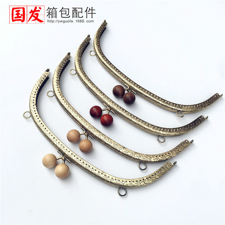 24.5CM arco dragón-fénix flor de madera oro 20mm color tronco de madera sólida      El 0275 - GT