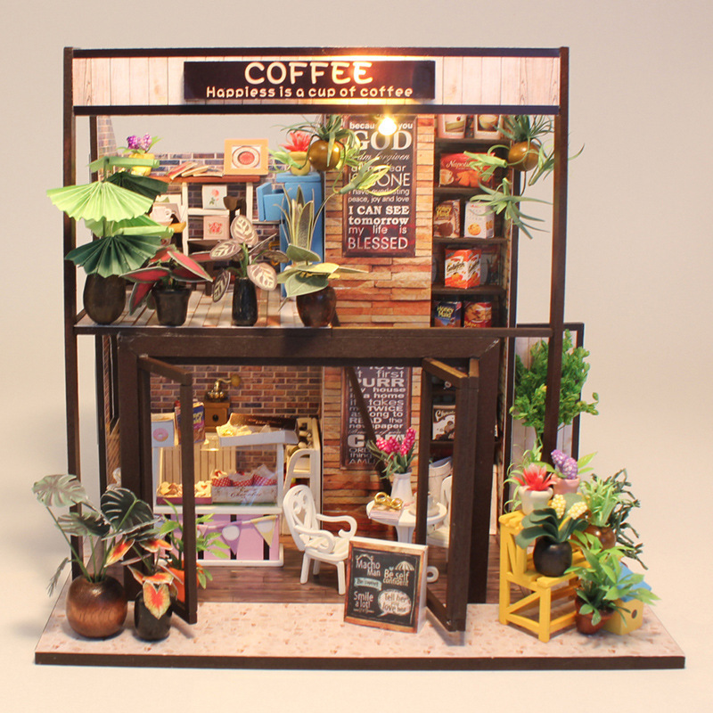 DIY Cabin Time Travel Cafe Handmade Assembled Model Toy House for Creative Birthday Gifts for Men and Women DIY Cabin Time Travel Cafe Handmade Assembled Model Toy House for Creative Birthday Gifts for Men and Women