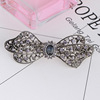 Big crystal, ponytail, metal retro hairgrip, black hairpins, simple and elegant design, wholesale