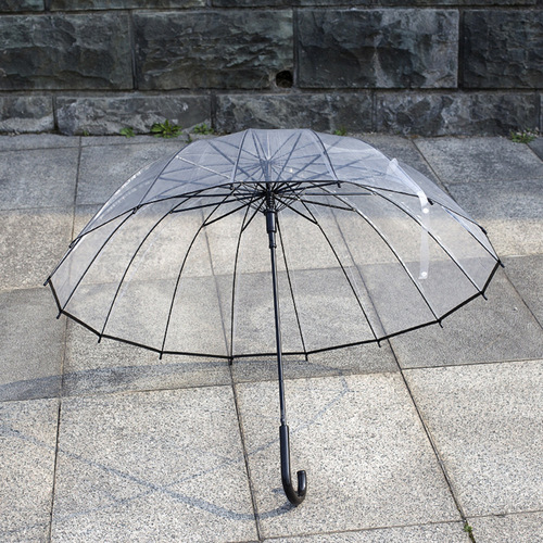 Umbrella transparent umbrella fully automatic umbrella 16 rib straight handle umbrella couple umbrella, printed LOGO umbrella fully automatic umbrella