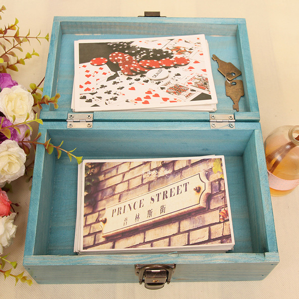 Japanese retro small table wooden box from natural wood