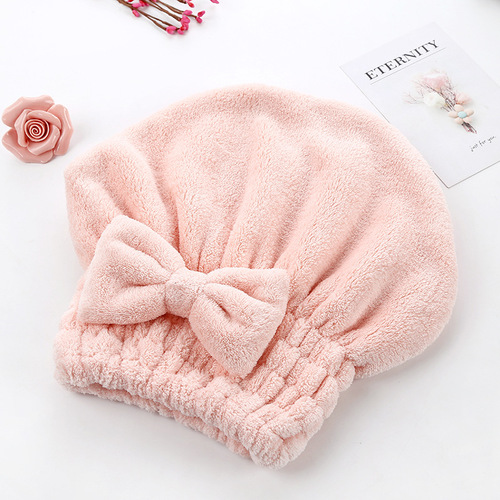 A2493 Coral velvet dry hair cap, absorbent shower cap for women, thickened coral velvet dry hair cap for bathing