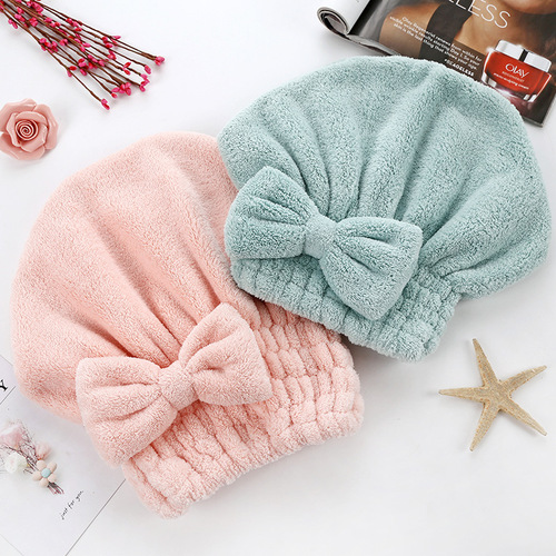 A2493 Coral velvet hair drying towel super absorbent shower cap quick drying hair cap thickened quick drying hair cap
