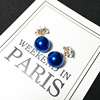 Fashionable cute double-sided earrings from pearl, flowered, European style