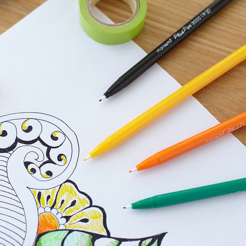 Monami fiber pen color water pen water-based pen 3000 gel pen hook line pen Monami hand account pen
