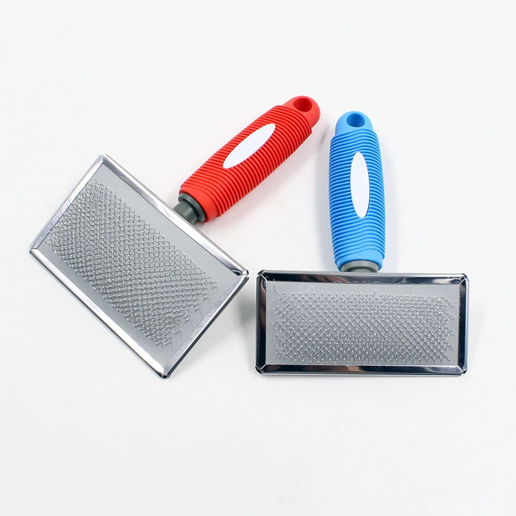 Оптовая продажа анти-скользящей ручки для домашних животных, стальной пластинчатый воздушный мешок, игольчатая расческа, щетка для волос для собак и кошек, расческа из нержавеющей стали, Прямая доставка