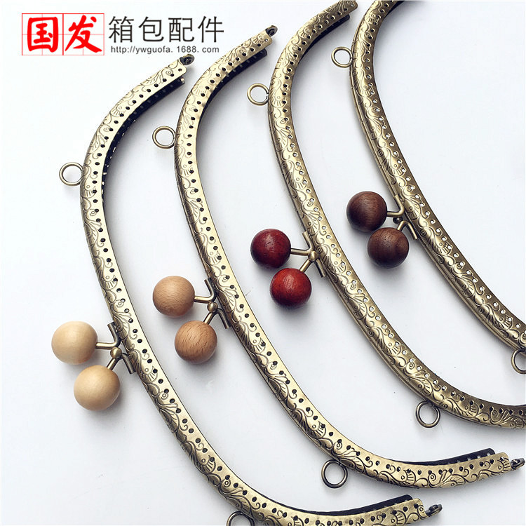 24.5CM arco dragón-fénix flor de madera oro 20mm color tronco de madera sólida      El 0275 - GT