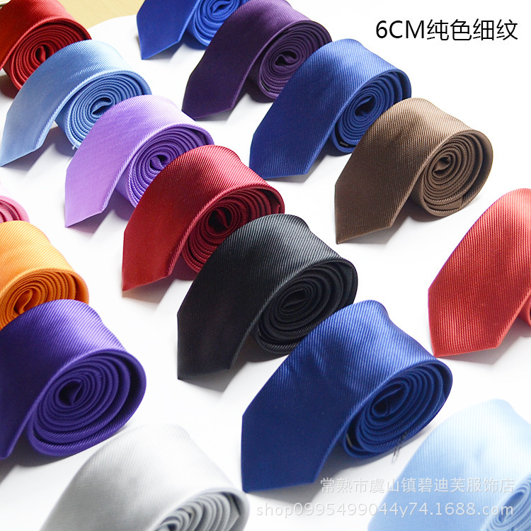 Men's New 6cm Korean Style Fashion Narrow Solid Color Business Tie Wholesale Formal Wear Men's New 6cm Korean Style Fashion Narrow Solid Color Business Tie Wholesale Formal Wear