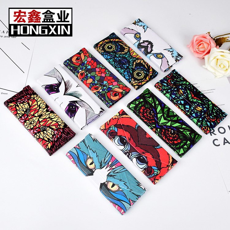 Folding Animal Glasses Box Children's Cartoon Sunglasses Box Triangle Folding Glasses Box Printed Pattern Presbyopy Glasses Box