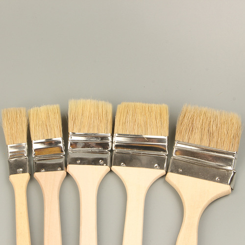 Industrial products marine straight handle elbow long bristle brush brown bristle paint brush solid solvent-resistant thickened dense pure pig hair