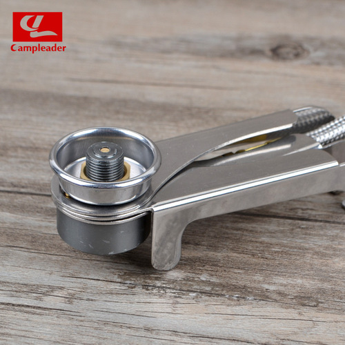 Outdoor stove safe and convenient flat gas to long gas tank conversion head extension with tube triangle folding converter