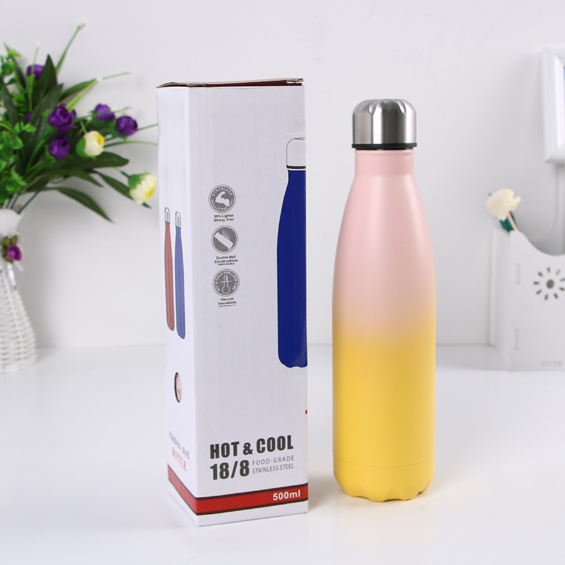 Amazon color del arco iris Cosa botella termo taza creativa al aire libre termo taza deportes ocio regalo taza puesto suministro