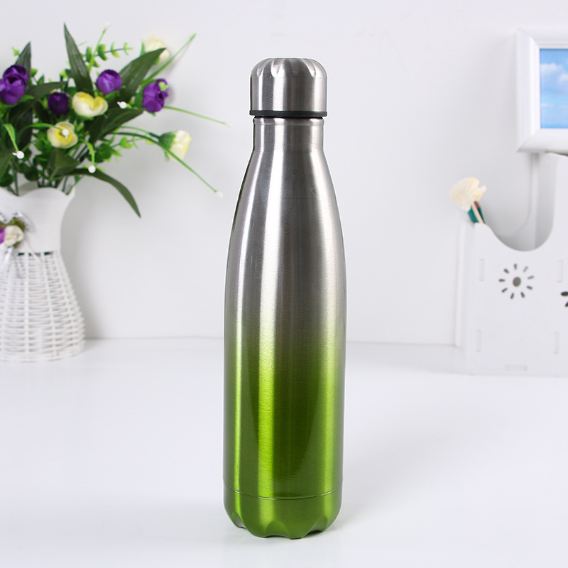 Creativo termo taza 304 de aislamiento de acero inoxidable botella de agua fría botella de Cake color degradado taza de aislamiento regalo al por mayor