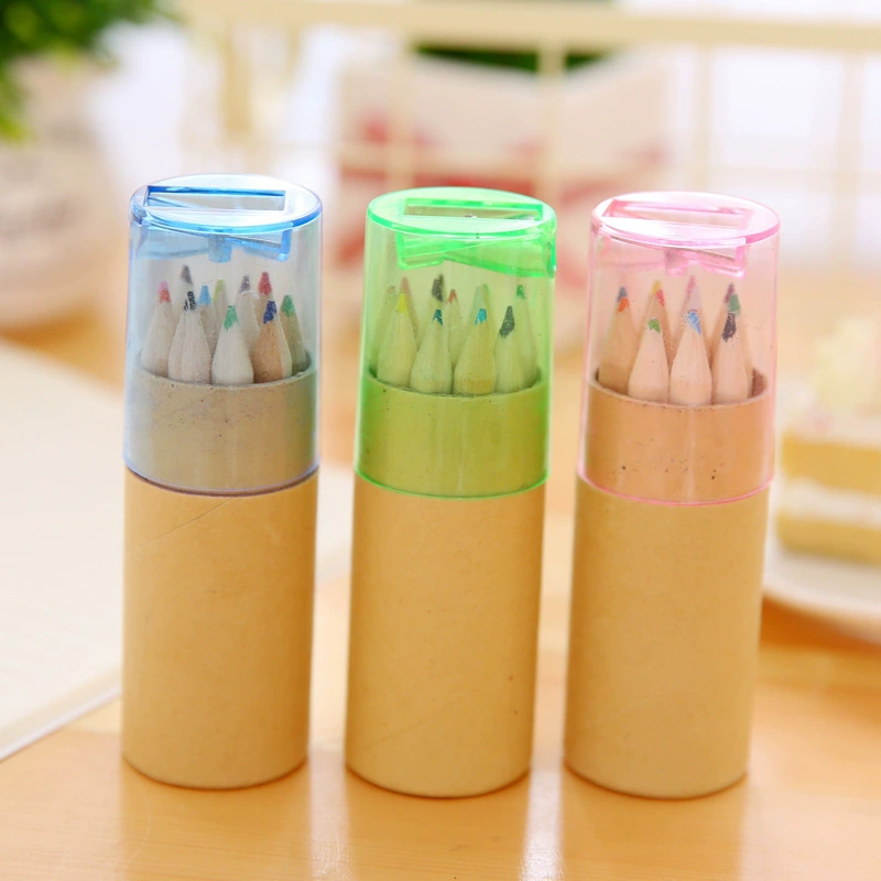 12 цветов журнал цветной свинец детская живопись цветная ручка деревянная бочка цветной карандаш детская ручка для рисования граффити оптом