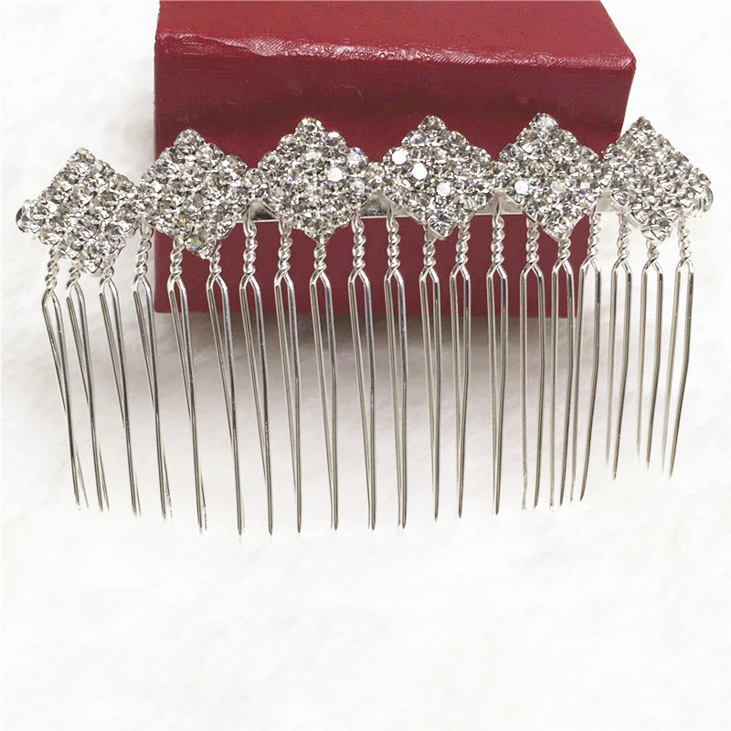 Nuevo estilo coreano accesorios para el cabello nupcial updo pelo peine insertar peine rhinestone diamante pelo peine fábrica al por mayor