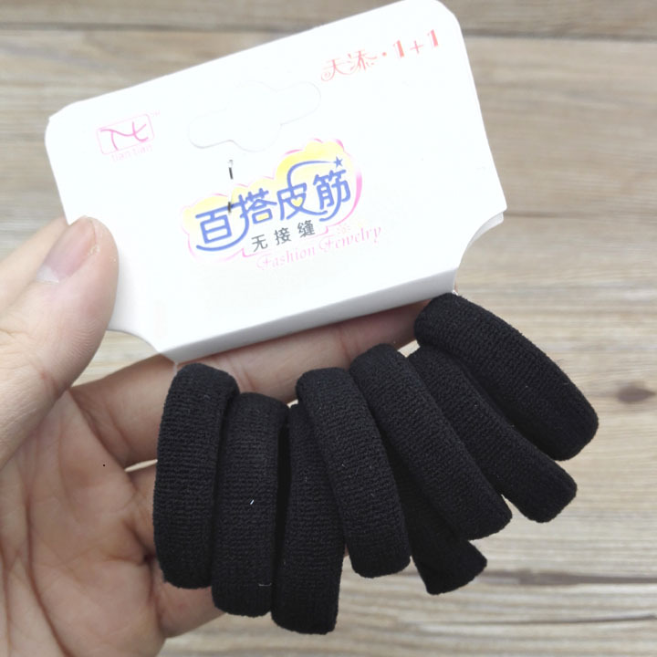 A2946 ocho bandas de goma de alta elasticidad bandas de goma sin costura negro al por mayor joyería bandas de pelo Yiwu 2 yuanes tienda de suministro al por mayor